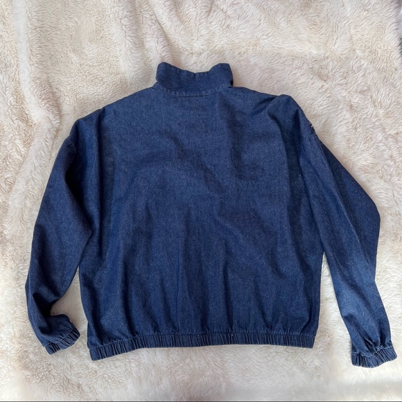 New Old Stock Teddi Denim Jacket Basketweave Vintage Bomber Coat - Picture 8 of 8